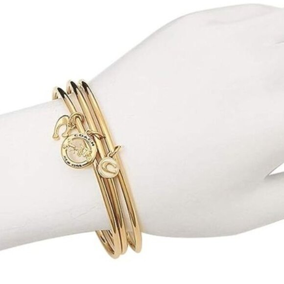COACH Horse and Carriage Trio Charm Bangle Bracelets NWT - Picture 4 of 5